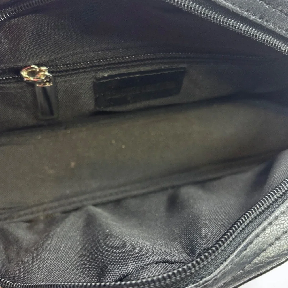 Cleo & Patek‎ Paris Black Leather Half Moon Dome Top Handle Handbag Bag